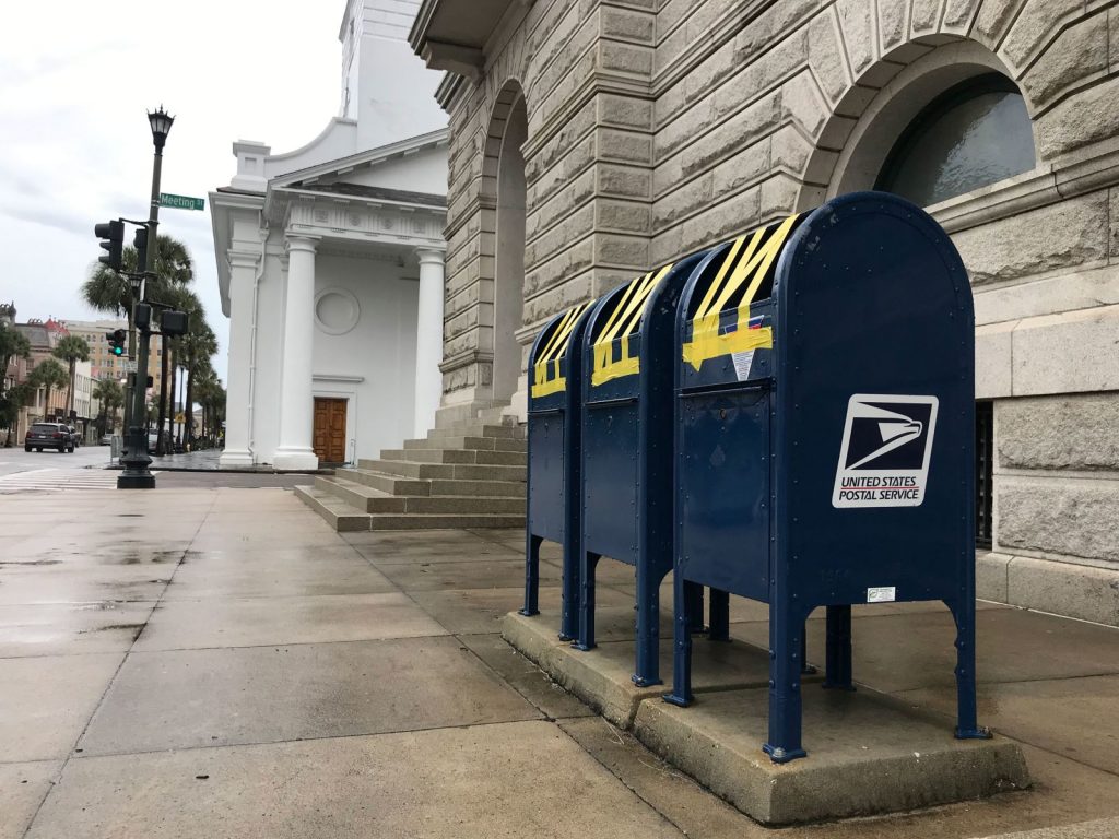USPS mailboxes sealed in preparation for storm 