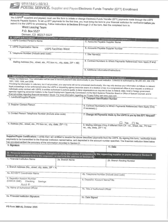 Electronic Funds Transfer Form - East Leasing Team | AUSPL